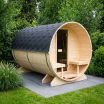 GARTENSAUNA FASSSAUNA 186 INFRAROT MIT RELAX-TERRASSE